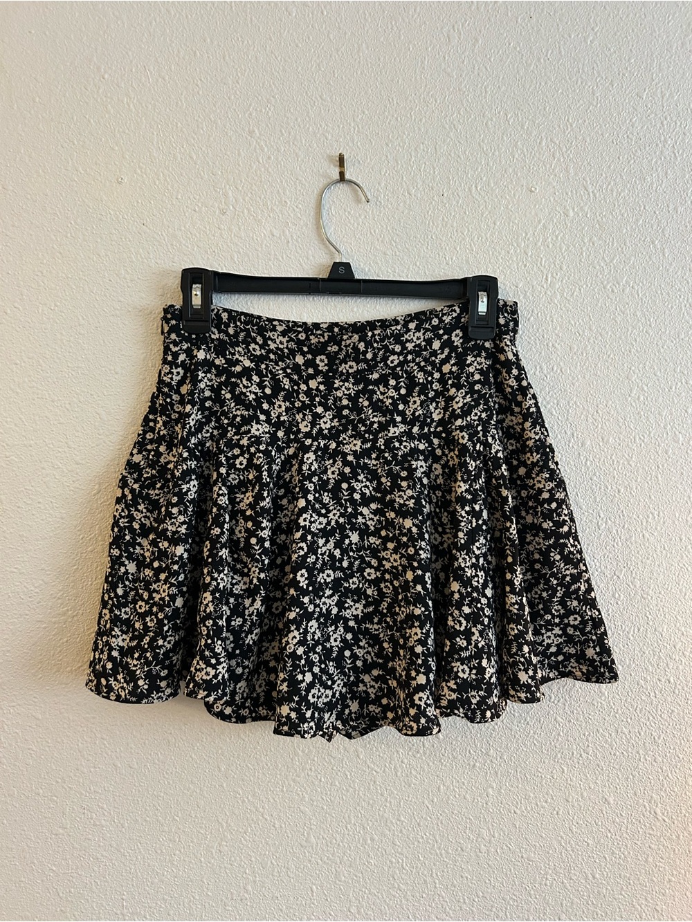 Black Floral Skater Skort- Women
